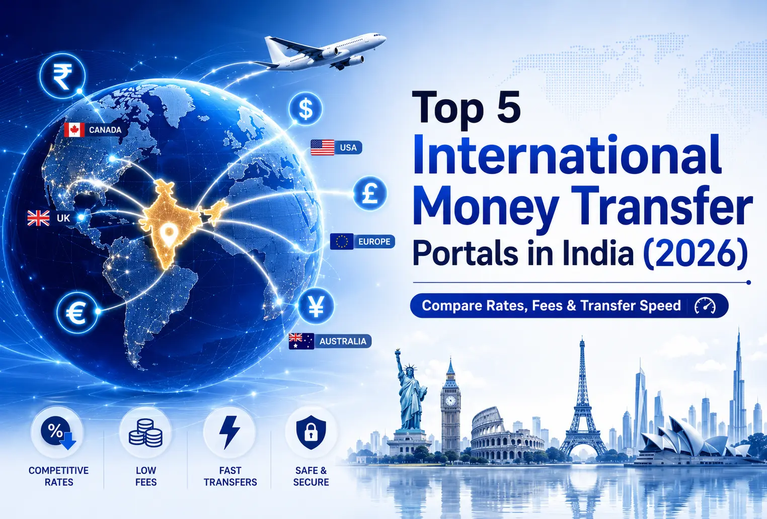 Top international money transfer portals in India banner